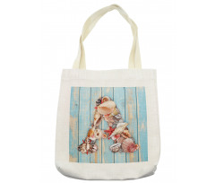 Seashell Wood Backdrop Tote Bag