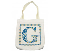 Tile Designed Letter G Tote Bag