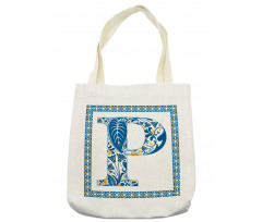 P and Forest Leaves Tote Bag