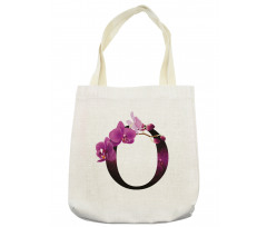 O Alphabet and Orchid Tote Bag