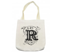 Antique R Typography Tote Bag