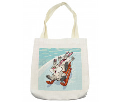 Winter Wooden Sled Cartoon Tote Bag