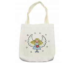 Little Girl Red Heart Tote Bag