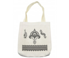 Floral Pattern Doodle Ornate Tote Bag