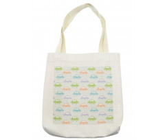 Pastel Cars Pattern Tote Bag