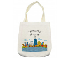 Chicago USA Cartoon Tote Bag