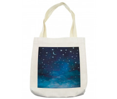 Night Time with Moon Star Tote Bag