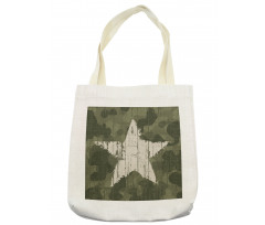 Grunge Star on Green Tote Bag