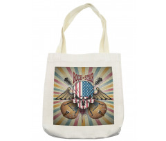 Angry Skull America Flag Tote Bag