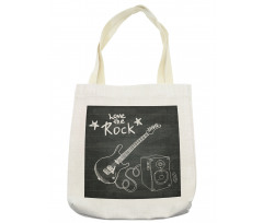 Love Rock Music Sketch Tote Bag