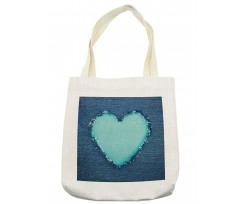 Denim Heart Love Tote Bag