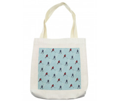 Ice Hockey Pattern Winter Tote Bag