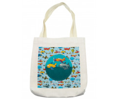 Cartoon Airplanes Tote Bag