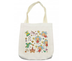 Cartoon Princess Motif Tote Bag