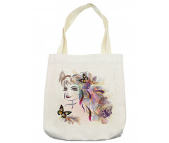 Butterflies with Girl Tote Bag