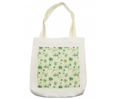 Sketch Style Palm Trees Tote Bag