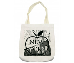 Cityscape Big Apple Motif Tote Bag