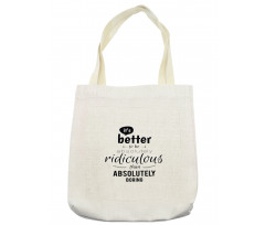 Lettering Pattern Tote Bag