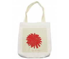 Retro Single Flower Tote Bag