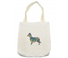 Small Flower Puppy Tote Bag