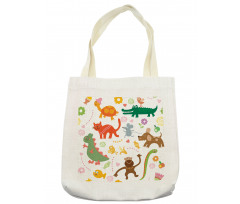 Jolly Cartoon Animals Tote Bag