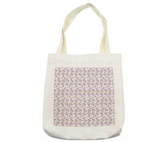 Retro Violets Buds Tote Bag