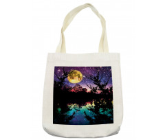 Night Sky Trees Tote Bag