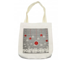 Stars Baubles Snow Tote Bag