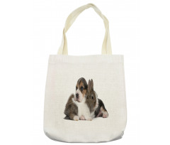 Rabbit Puppy Pet Friends Tote Bag