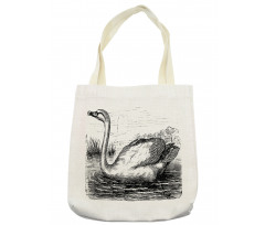 Hand Drawn Swan Design Tote Bag