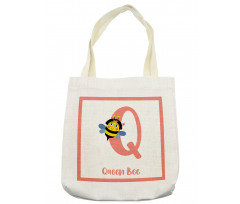 Cartoon Animal Letter Q Tote Bag