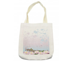 Water Lilies Pattern Tote Bag