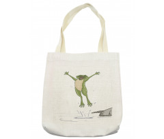 Happy Jumping Toad Humor Tote Bag