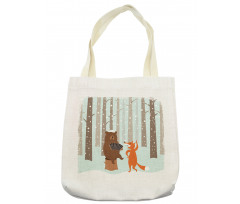 Bear with Accordion Fox Tote Bag