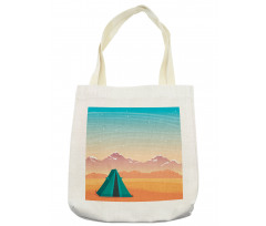 Travel Tent Mountains Tote Bag