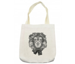 Hipster Animal in Glasses Tote Bag