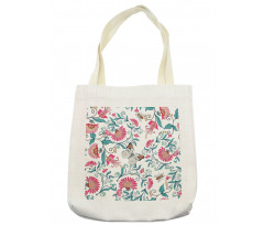 Vintage Floral Art Insects Tote Bag