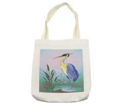 Heron with Reed Water Tote Bag