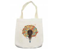 Woman with Luxuriant Hair Tote Bag