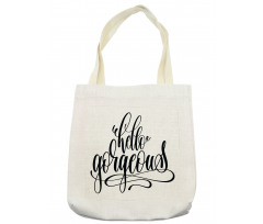 Calligraphy Font Tote Bag