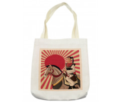 Japanese Man Horse Tote Bag