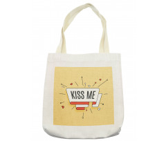 Retro Love Message Tote Bag