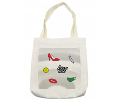 Retro Sticker Pattern Tote Bag