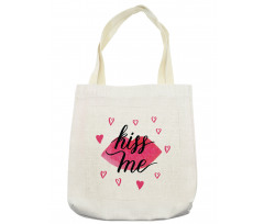 Grunge Hearts Lipstick Tote Bag