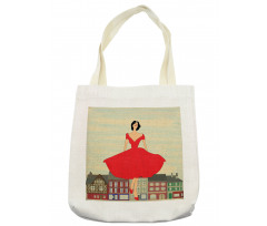 Lady in Red Dress Tote Bag