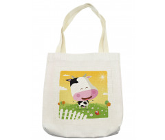 Happy Cartoon Cow Ranch Tote Bag