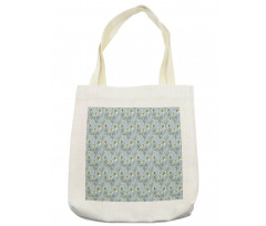 Floral Doodle Silhouette Tote Bag