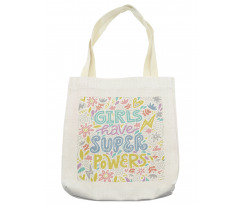 Boho Floral Girl Power Tote Bag