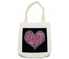 Heart Shape Phrase Tote Bag