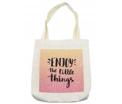 Ombre Dots and Slogan Tote Bag